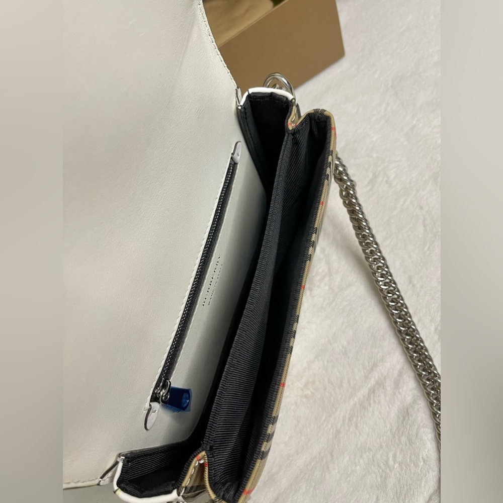 Like New Burberry Calfskin 1983 Knight Check Link Shoulder Bag - Picture 10 of 14